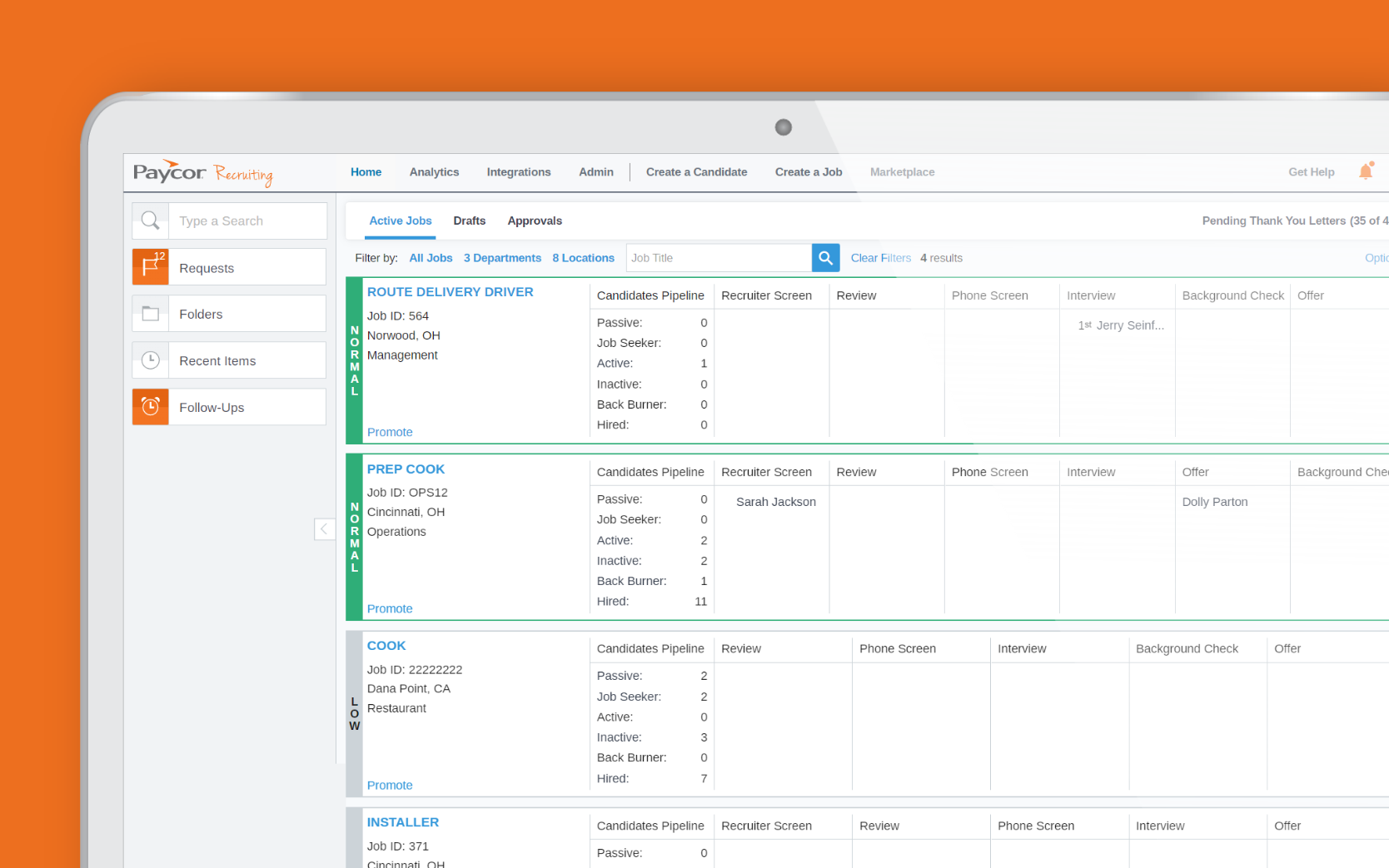 Paycor recruitment product example